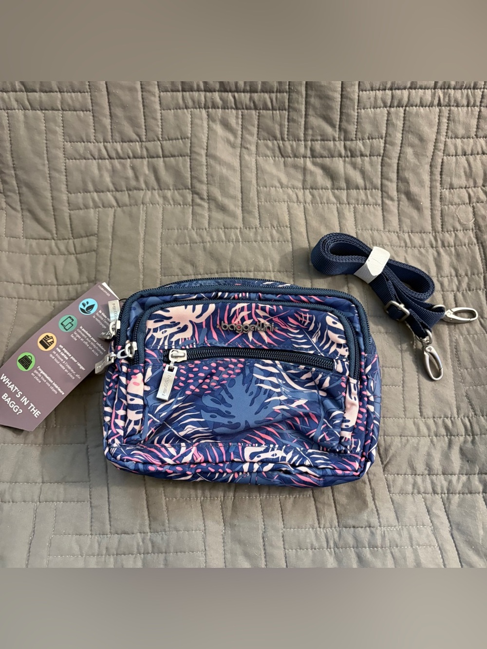 BAGGALLINI  Women Triple Zip Bag Tropical Crossbody Purse